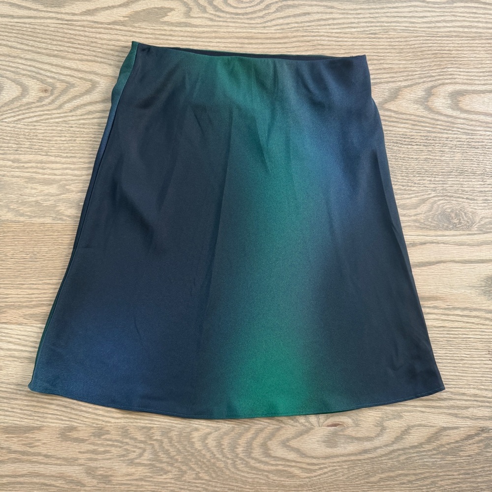 Babaton Aritzia Blue and Green A-Line Cocktail Skirt